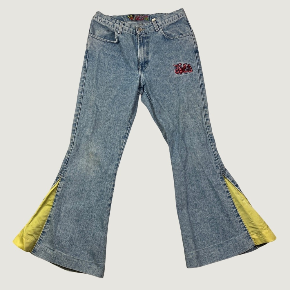 Vintage JNCO Girlie Stuff Juniors‎ 11 Bootcut Flare Jeans Y2K Embroidered USA